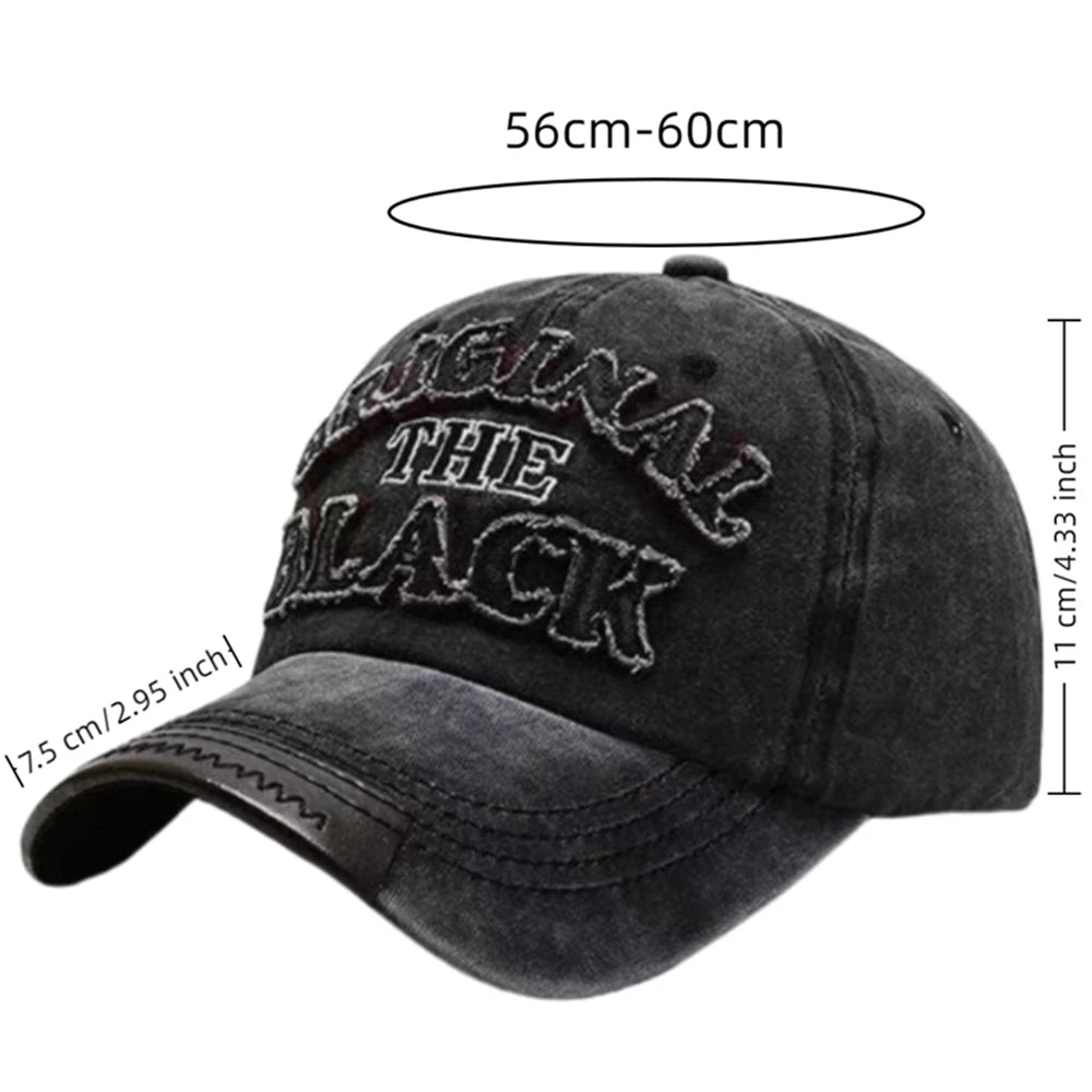 Unisex Vintage Baseball Cap Washed Cotton Hats For Men Women Casual BLACK Letter Embroidery Cap Outdoor Sports Cap |...
