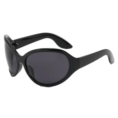 Punk Oversized Oval Frame Trendy Cycling Women's Sunglasses New Luxury Design Men Sunglass Drive Sports Windproof Goggles UV400 - Kimlud