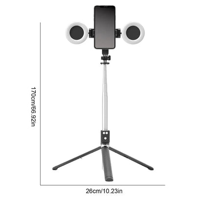 6 In 1 Selfie Stick Tripod Portable 67Inch Height Tripod Stick With Wireless Remote Cell Phone Holder Travel Phone