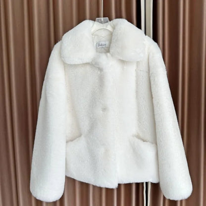 Women's Coat 2025 Winter New Korean Version fur Coat Long fox Coat Furry Maillard Medium Long Loose Brown Thick Young Commuting
