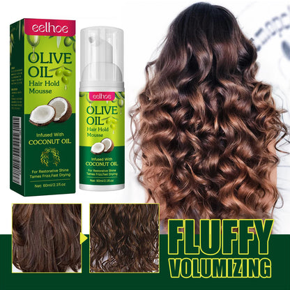 Olive Oil Hair Styling Mousse Long Lasting Styling Reduces Hair Frizz Prevents Hair Breakage Maintains Hair Curls Hold...