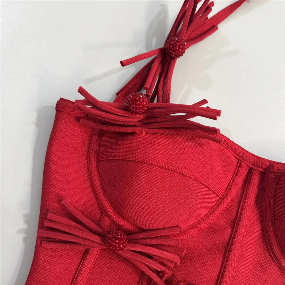 2025 New Arrival Fashion Flowers Women Sexy Halter Tops Mini Skirt Bandage Sets Bodycon Two Pieces Sets | Kimlud Premium...