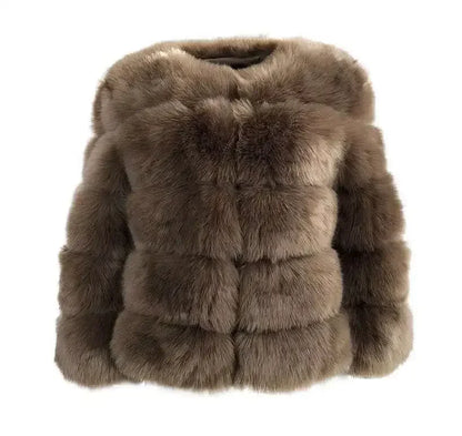 Faux Fur Coats Women Short Coat Jackets Elegant Jacket  Autumn Winter Y2k Furry Outerwear Mom Splice Thick Warm Coffe Coats