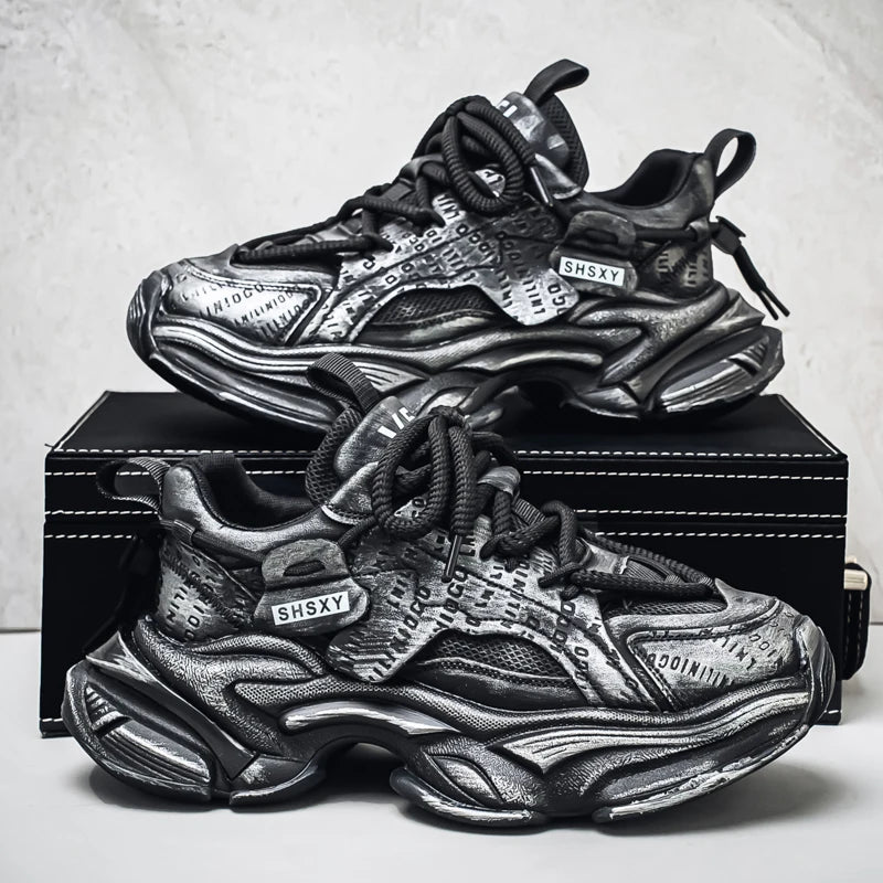 Chunky Sneakers Mens Designer Easy Matching Sport Shoes Fashion Casual Leather Fabric Breathable Height Increased Platform Shoes