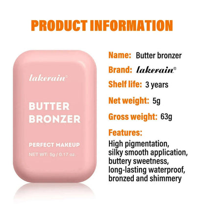 Butter Bronzer Dark Skin Natural Cheek Tint Waterproof Face Contouring Cosmetics Blush Powder Brighten Face Soft Female Makeup
