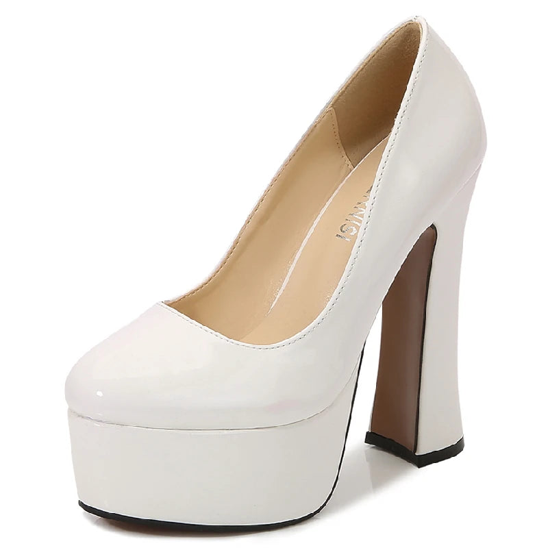 Fashion High Heels Pumps Shoes Woman Platform Red Pink Black White Women's Heeled Party Office Wedding Dance Shoes Large Size 45