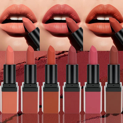 Matte Velvet Lip Gloss 6 Color Lipstick Smooth Easy To Color and Lasting Waterproof Non Stick Cup Sexy Lipstick Holiday...