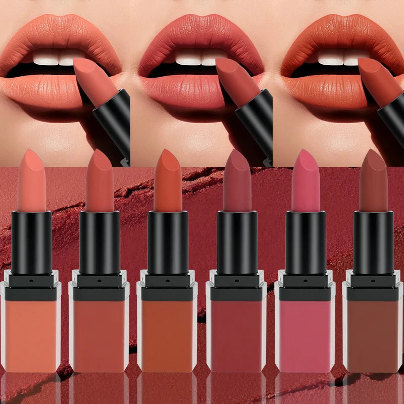 Matte Velvet Lip Gloss 6 Color Lipstick Smooth Easy To Color and Lasting Waterproof Non Stick Cup Sexy Lipstick Holiday...