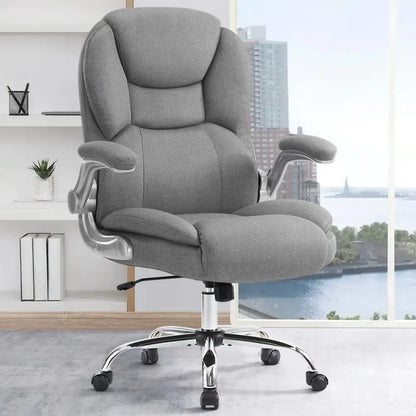 Executive Ergonomic Office Chair for Big and Tall, High Back Desk Chair with Padded Flip-up Armrests and Lumbar Support