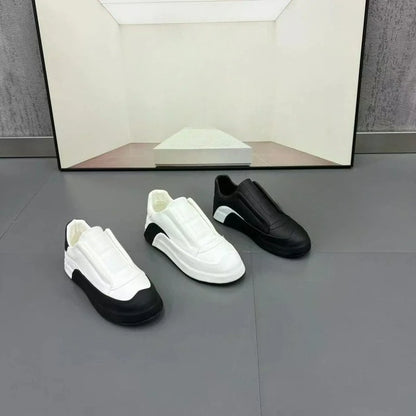 Platform Shoes Men's Sneakers Trend Flat Leather Male Casual Shoes Soft Sole Running Shoes Designer Increased Internal Footwear