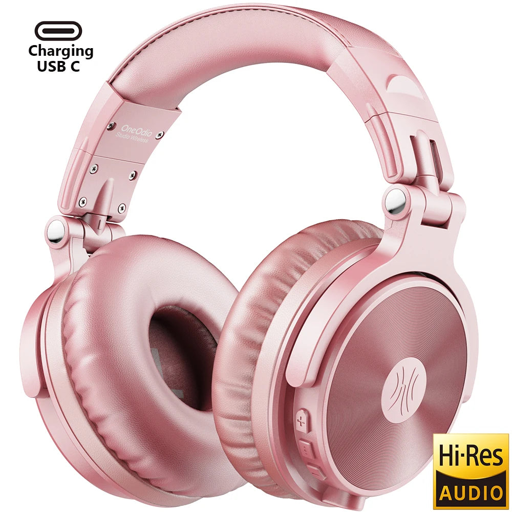 Oneodio Pro C Wireless Bluetooth 5.2 Headphones Over Ear With Microphone Hi-Res Audio Wired&Wireless Headset 110h Playtime AAC