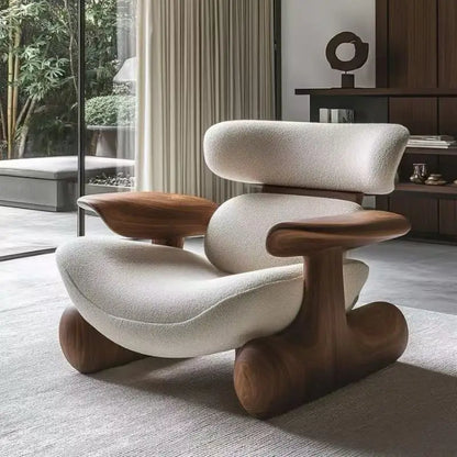 Beige Design Living Room Chairs Trending Italian Wooden Occasional Chairs Living Room Arm Ergonomic Fauteuils De Salon Furniture - Kimlud