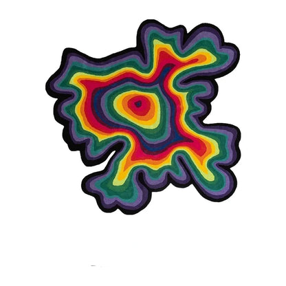 Creative Design Living Room Decoration Carpet Irregular Rainbow Rugs for Bedroom Fluffy Soft Dopamine Plush Rug Home Thick Mat