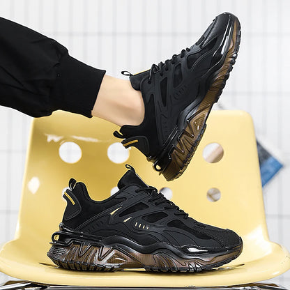Men's Casual Sports Shoes, Suitable for All Seasons, Large Size Men's Everyday Footwear, with Thick-Soled Cushioning and Low-Top Design, Both Stylish and Practical, Ideal for Commuting; Reinforced Shoelace Design, Non-Slip an