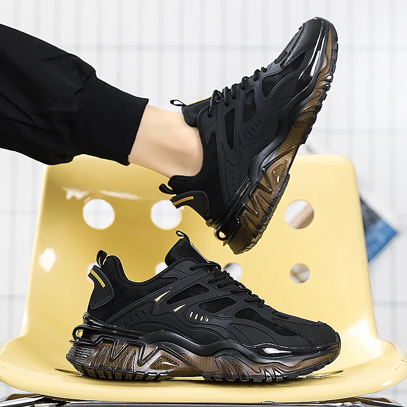 Men's Casual Sports Shoes, Suitable for All Seasons, Large Size Men's Everyday Footwear, with Thick-Soled Cushioning and Low-Top Design, Both Stylish and Practical, Ideal for Commuting; Reinforced Shoelace Design, Non-Slip an