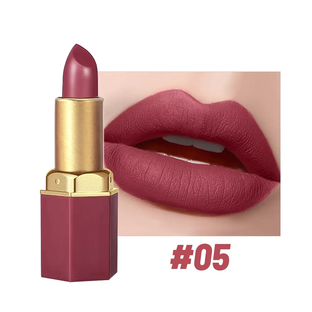 6 Colors Sexy Matte Lipstick Waterproof Long Lasting Color Rendering Non-stick Velvet Lips Liner Pencil Woman Makeup Cosmetics