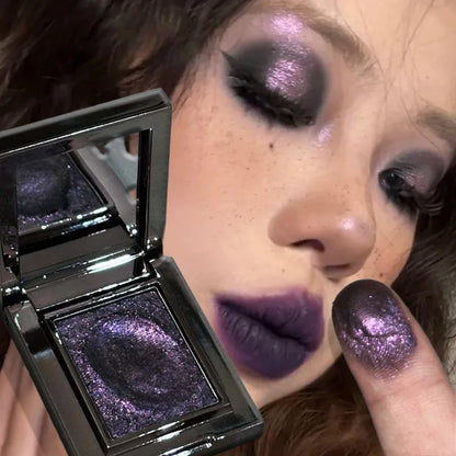 Metallic Glitter Eyeshadow Cream Sparkling Mousse Shimmer Highlighter Pressed Pigments Punk Purple Pearlescent Eyeshadow...