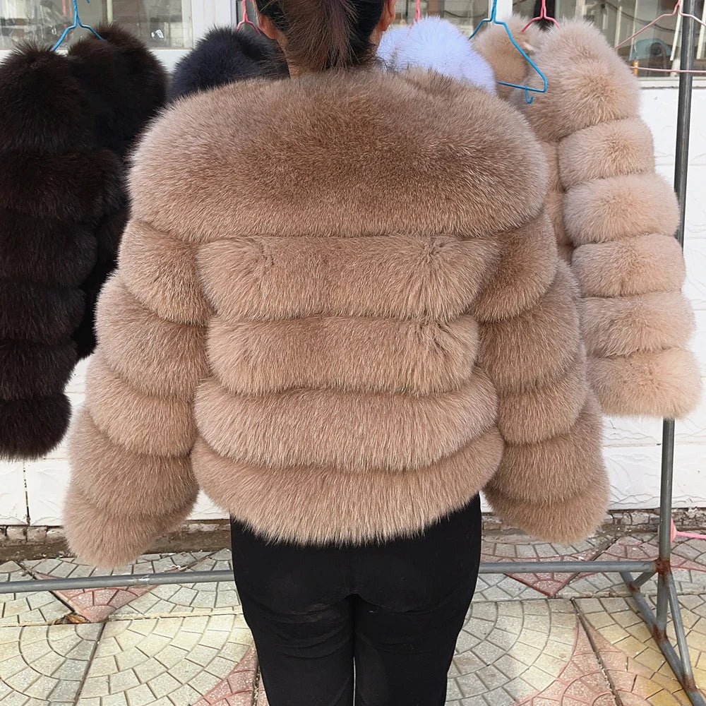 QUEENTINA Fox Fur Coat Real Winter Women'S New Fashion Furry 2025 Leather And Skin White Clothing Natural New In Coats & Jackets