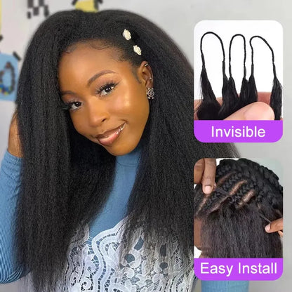 Miracle Knots Knotless Pre-Separated Feather Crochet Virgin Human Hair 3rd Gen Bulk Light Yaki Straight Kinky Straight Braiding