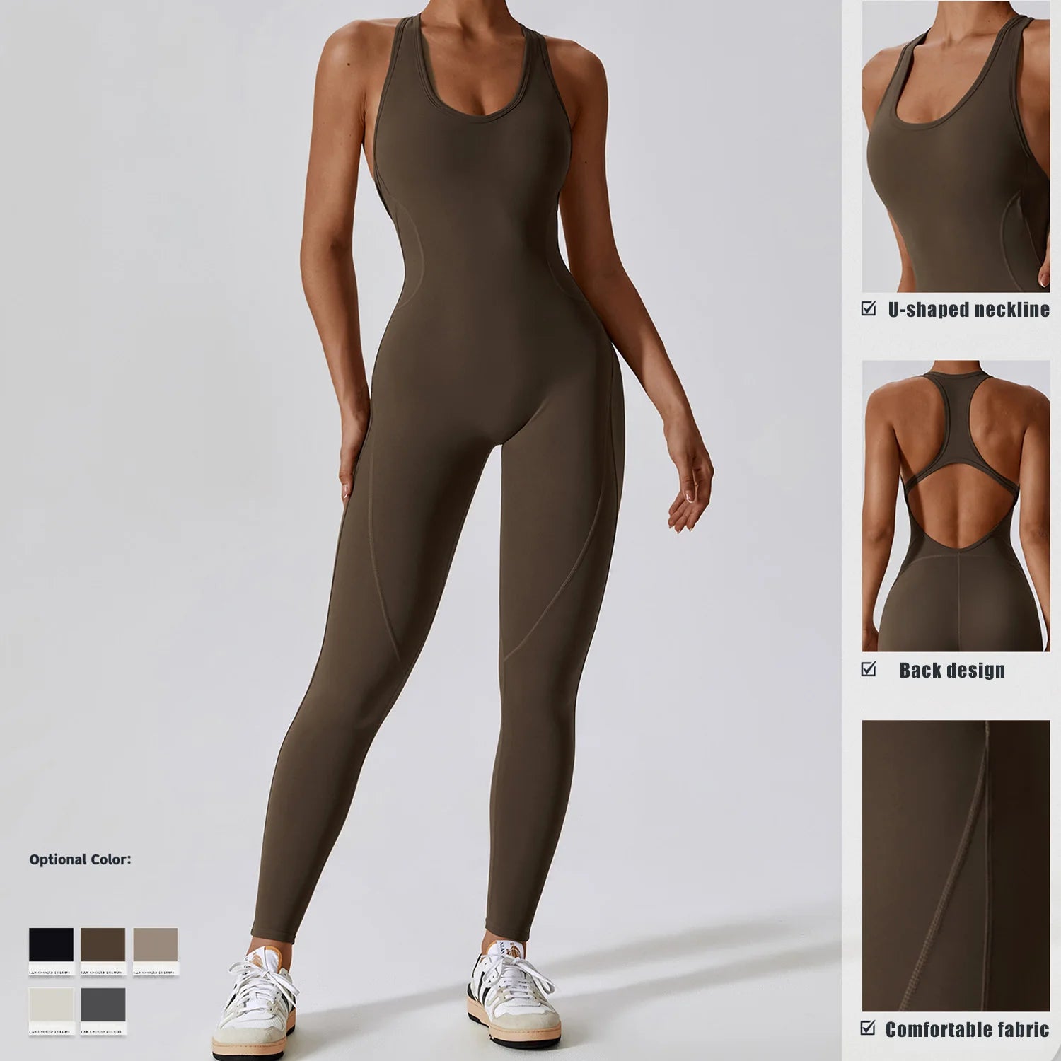 Gym Tracksuit Jumpsuit Sports Overalls for Women Sexy Workout Set Fitness Bodysuit Romper Sportswear Women One-Piece Yoga Suit - Kimlud