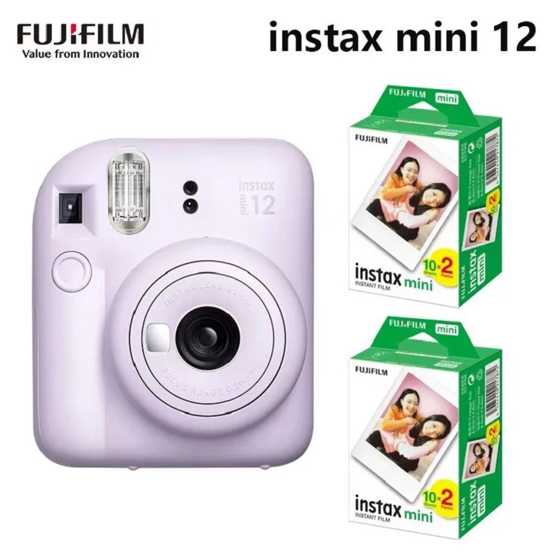Genuine Fujifilm Instax Mini 12 Instant Camera With 20 Sheets Mini Film Paper Camera Shoulder Strap Bag Accessories Gift Suit - Kimlud