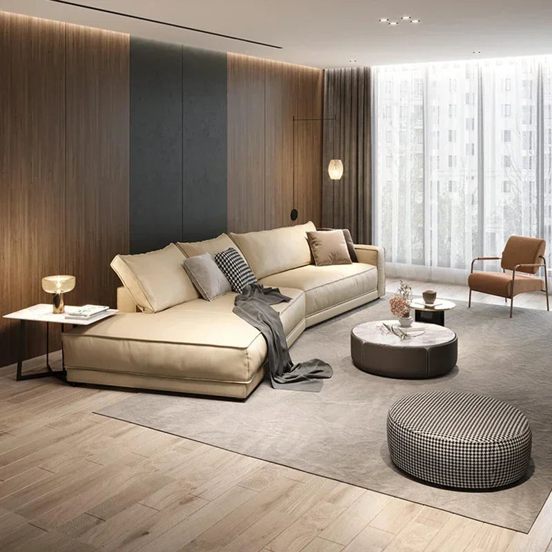 Large Filler Beige Sofas Wood Design Reclining Designer Luxury Couch Lounges Modular Nordic Sofa Perezoso Unique...
