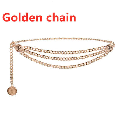 Metal Tassel Chain Waist Chain Belt For Women Temperament Retro Pendant Decoration Simple Durable Thin Belt | Kimlud Mid...