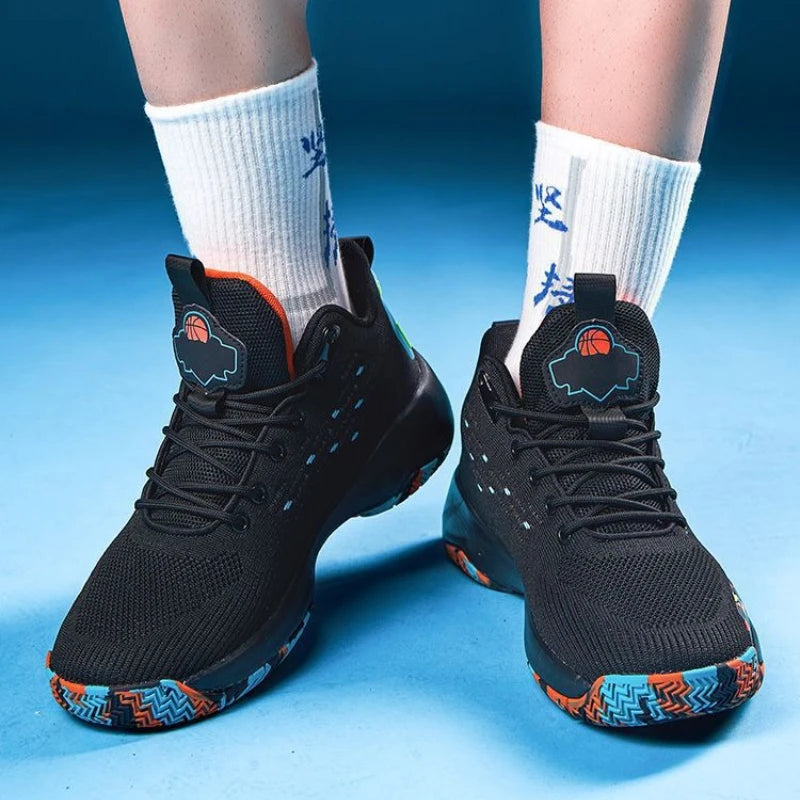 High Quality Men Basketball Shoes Brand Men Sneakers Luxyry Design Mesh Breathable Sports Shoes High Top Anti-slip Casual Shoes - Kimlud