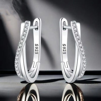 925 Silver Star Twisted Line Earrings Jewelry Versatile Hoop Earrings For Women Jewelry Fine Birthday Party Gifts |...