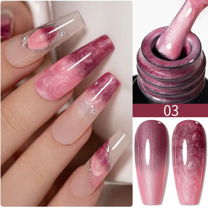 7.5ML Sparkling Reflective Glitter Gel Nail Polish Pink Purple Red Blue Colors Dark Flashing Nail Gel Soak Off UV Nail Varnish