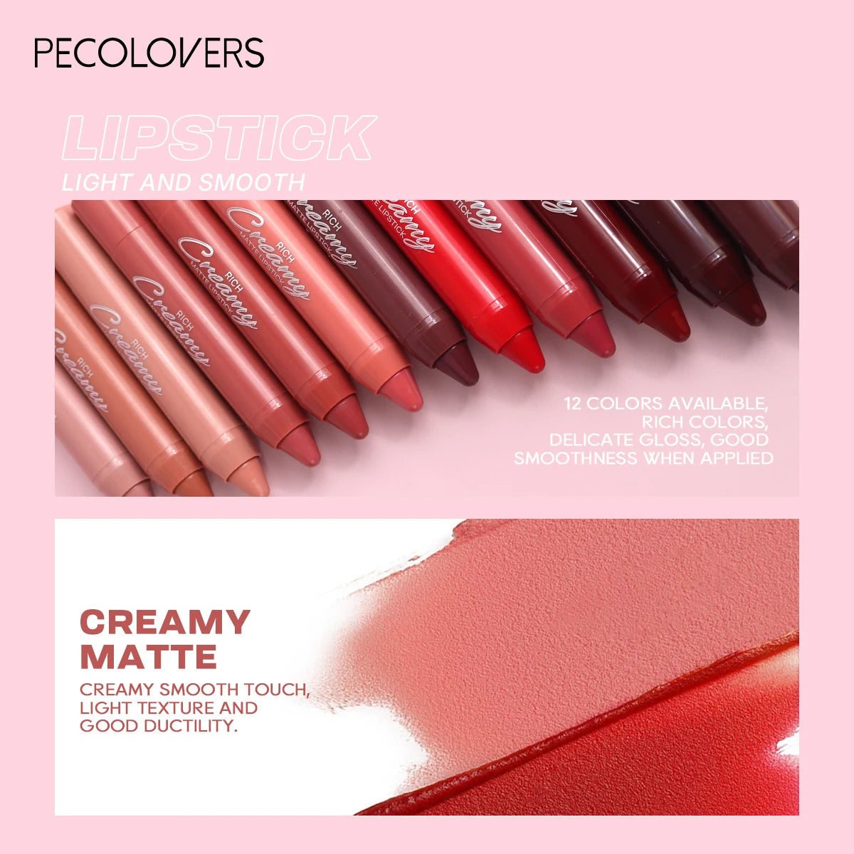 Multiple Colors Matte Lip Liner, Use As Lip Liner and Lipstick, Easy To Accurately Apply, Waterproof Long-lasting Non-stick