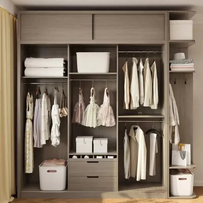 Luxury Modular Wardrobes Sliding Door Orgnizer Modern Bedroom Wardrobe Display Wooden Stylish Armario Ropero Bedroom Furniture - Kimlud
