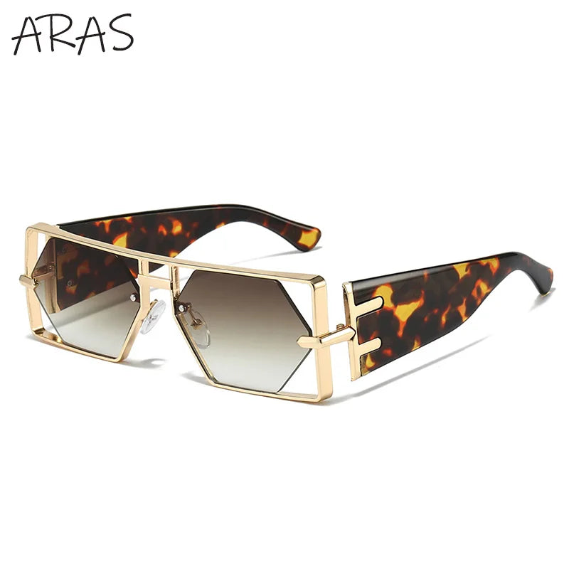 Steampunk Rectangle Sunglasses Women Men 2026 Luxury Hollow Metal Frame Sun Glasses Vintage Punk Hexagon Eyewear UV400...
