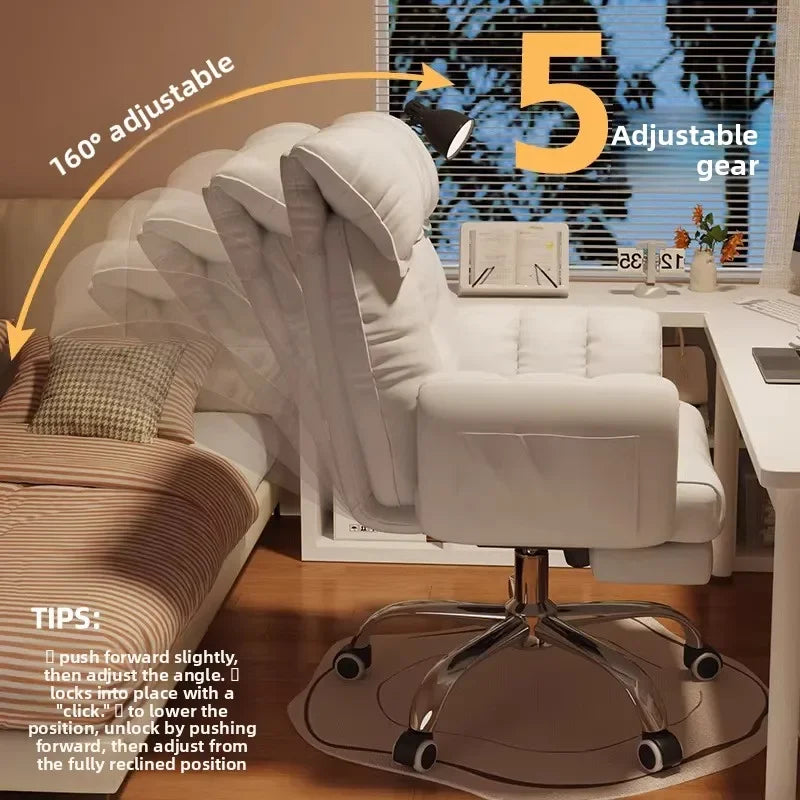 Ergonomic Computer Desk Chair Comfort Long Hours Office Recliner Dorm Gaming Backrest Chair with Lounge Sleeping Feature - Kimlud