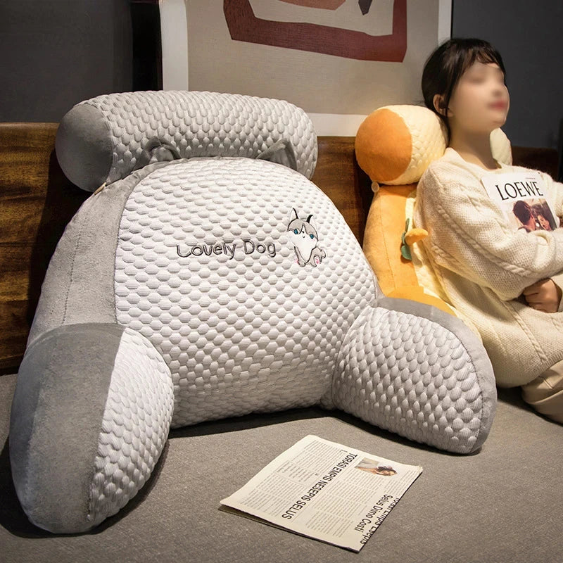 All Season Reading Pillow Office Sofa Bedside Back Cushion for Chair Bed Lumbar Support Cushions Backrest with Headrest...