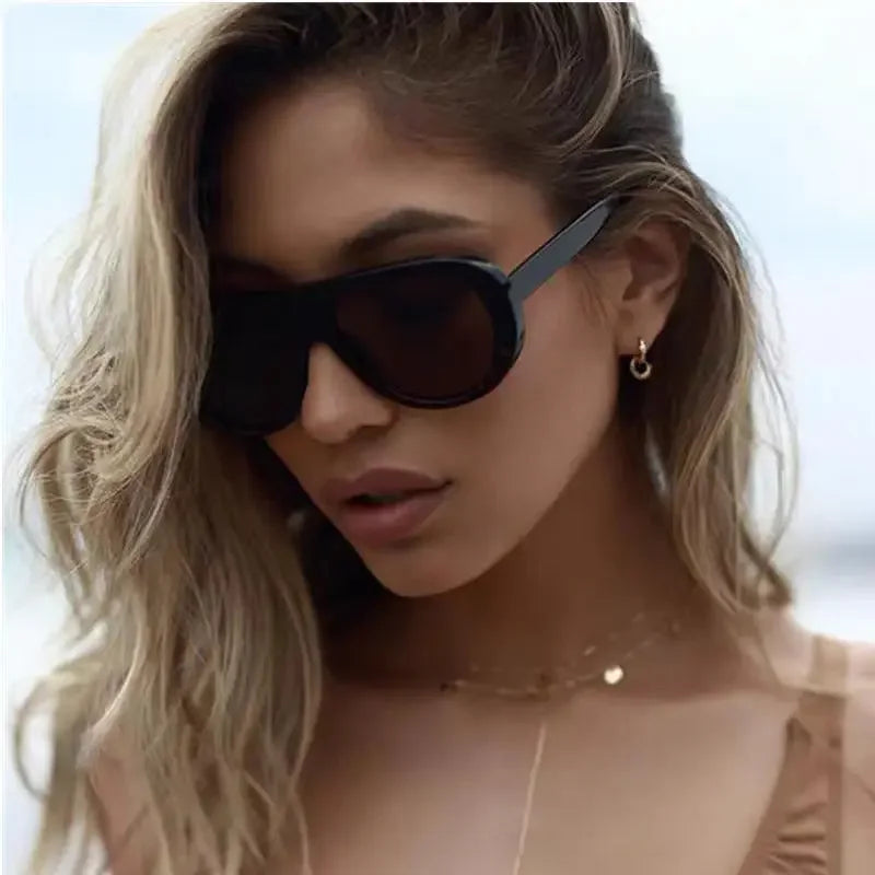 Vintage Luxury Brand Designer Oversized Pilot Sunglasses Women For Men Shades Big Frame Windproof Popular Punk Sun...