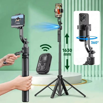 360°Selfie Stick With Bluetooth Remote Intelligent AI Follow-Up Anti Shake Pan Tilt Tripod Fully Automatic Photography Artifact