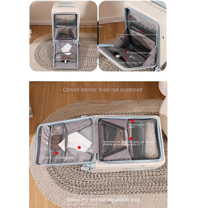 2025 New suitcase for children can Sit 20/22 inch Ride on Luggage Front Opening Sturdy Thickened Travel suitcase with Cup Holder - Kimlud