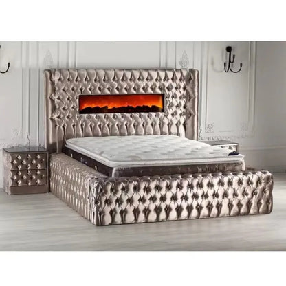 Deluxe Bedroom Furniture Set King Bed Classic Upper Set Diamond Tufted - Kimlud