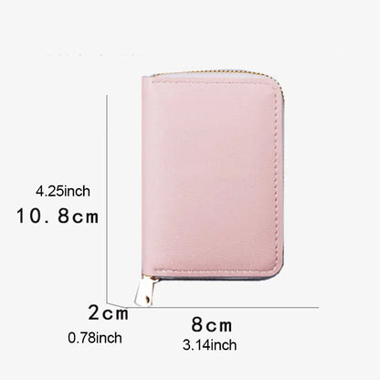 1pc Organ Card Bag Korean Edition Portable Women's Short Bank Card Cover Business Card Clip Zipper Vertical Handheld Bag - Kimlud