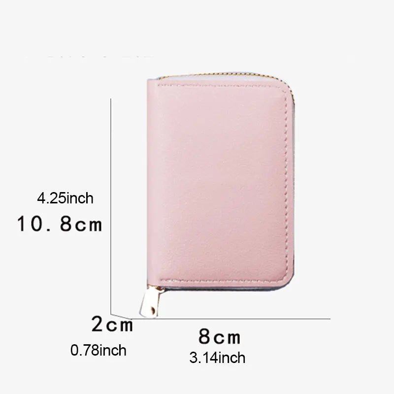 1pc Organ Card Bag Korean Edition Portable Women's Short Bank Card Cover Business Card Clip Zipper Vertical Handheld Bag - Kimlud
