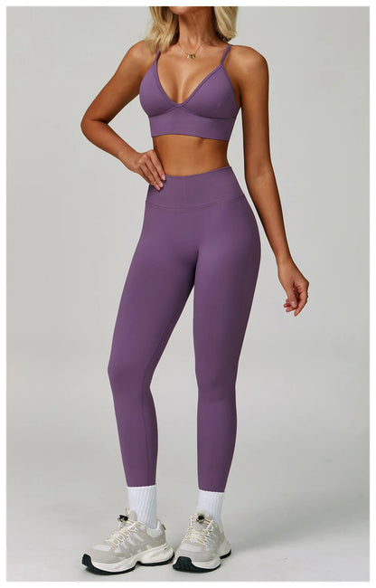 2/3PCS Seamless Sport Yoga Set Women's Breathable High Waist Fitness Sportwear Women Sports underwear Set Gym Workout Clothes - Kimlud