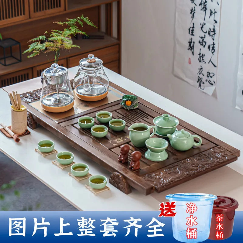 Kung Fu Ceremony Tea Tray Rectangle Drainage Pot Drip Accessories Luxury Tea Tray Hospitality Valet Bandejas Home Decorationgs - Kimlud
