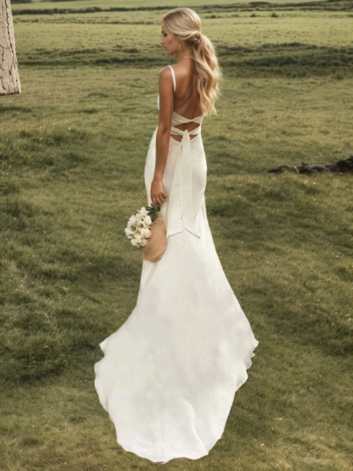 Beach Wedding Sexy Bridal Gown Casual Stretch Fabric Wedding Dresses Sweep Brush Train Ruched Split Front 2025 Free Customized