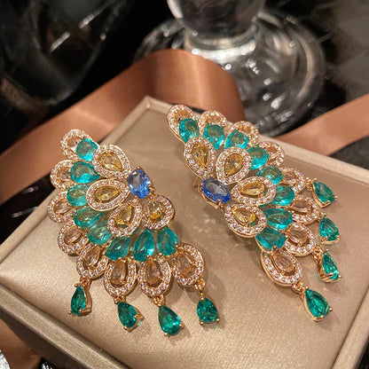 Fashion Temperament Luxury Color Zircon Earrings | Kimlud Office Luxury Jewelry