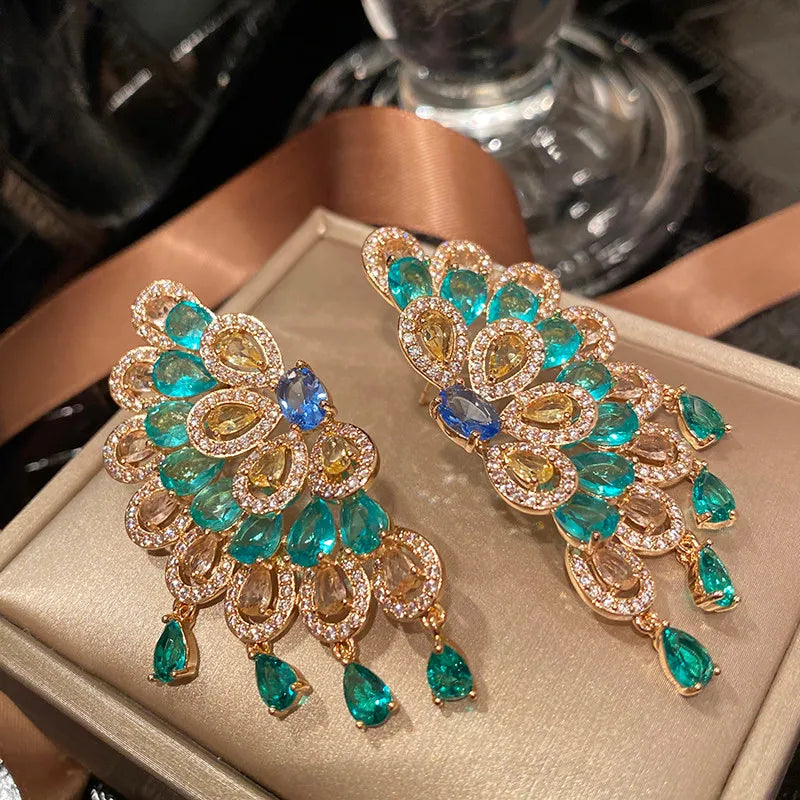Fashion Temperament Luxury Color Zircon Earrings | Kimlud Office Luxury Jewelry