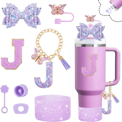 8pcs Cup Accessories Set 30oz 40oz tumbler Straw Topper Cover, Boot, Spill Proof Stoppers, Handle Charms Sticker for Stanley Cup