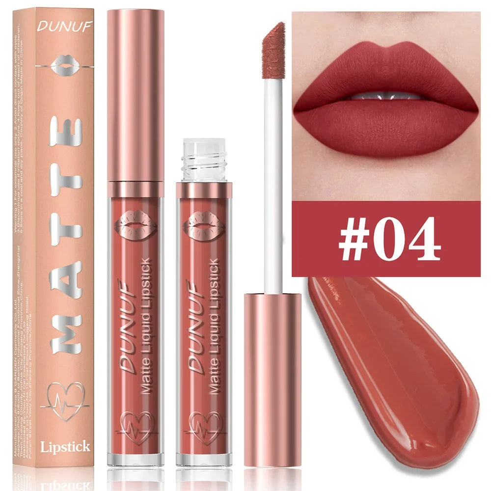 18 Color Waterproof Lip Gloss Nude Apricot Matte Liquid Lipstick Transparent Lip Oil Sexy Rose Red Velvet Matte Lipstick Make Up - Kimlud