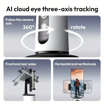 360 Rotation Auto Face Tracking Phone Holder Tripod Stand Smart Selfie Stick Fast Face & Object Tracking Cameraman Robot Mount