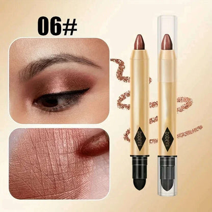 2 in 1 Pearly Eyeshadow Lipstick Stick Pencil Waterproof Glitter Matte Eyeshadow Makeup High Pigmented Eyeshadow Pen